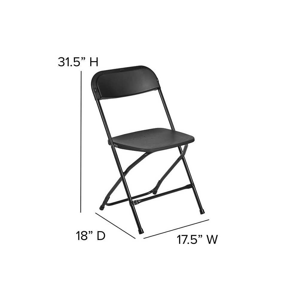 650 lb. Capacity Premium Black Plastic Folding Chair