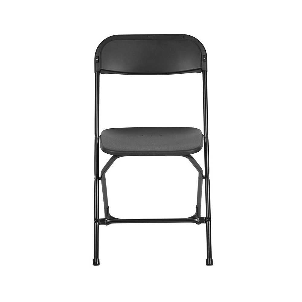 650 lb. Capacity Premium Black Plastic Folding Chair