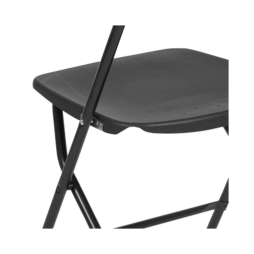 650 lb. Capacity Premium Black Plastic Folding Chair