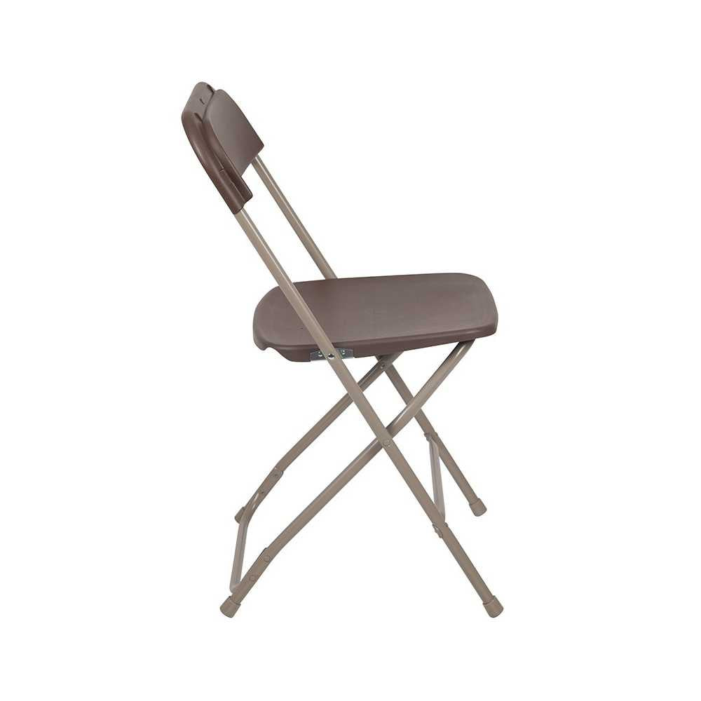 650 lb. Capacity Premium Brown Plastic Folding Chair