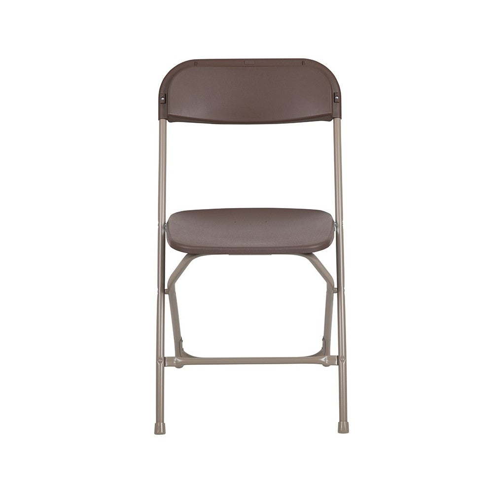 650 lb. Capacity Premium Brown Plastic Folding Chair