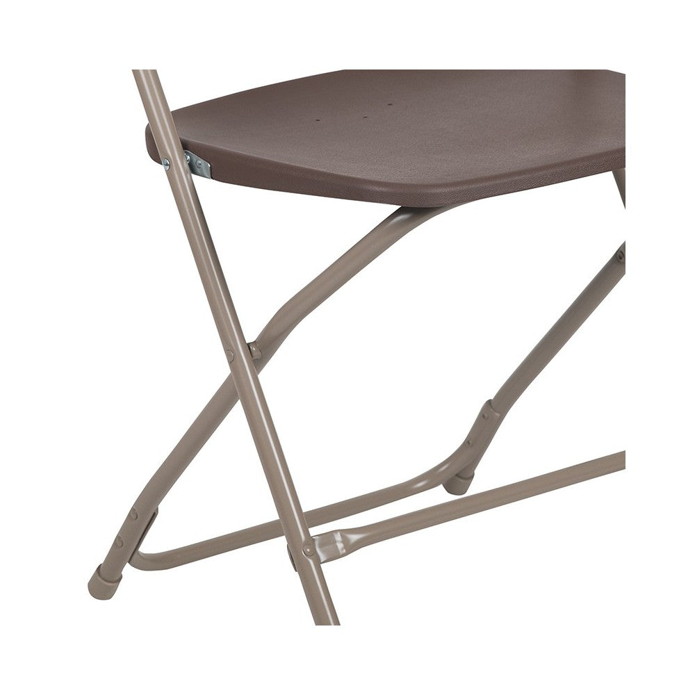 650 lb. Capacity Premium Brown Plastic Folding Chair