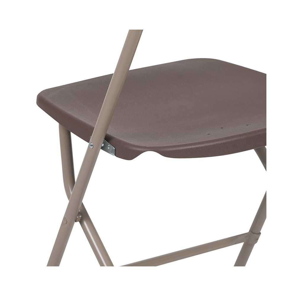 650 lb. Capacity Premium Brown Plastic Folding Chair