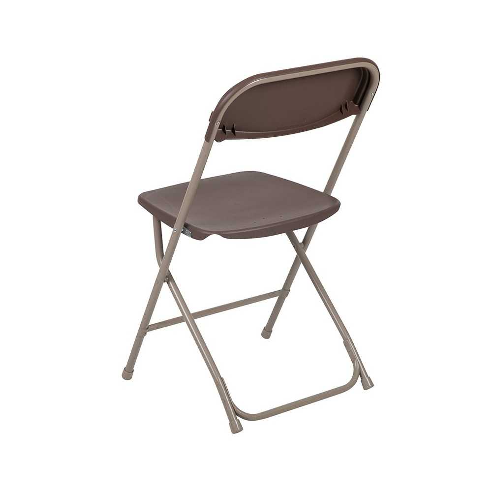 650 lb. Capacity Premium Brown Plastic Folding Chair