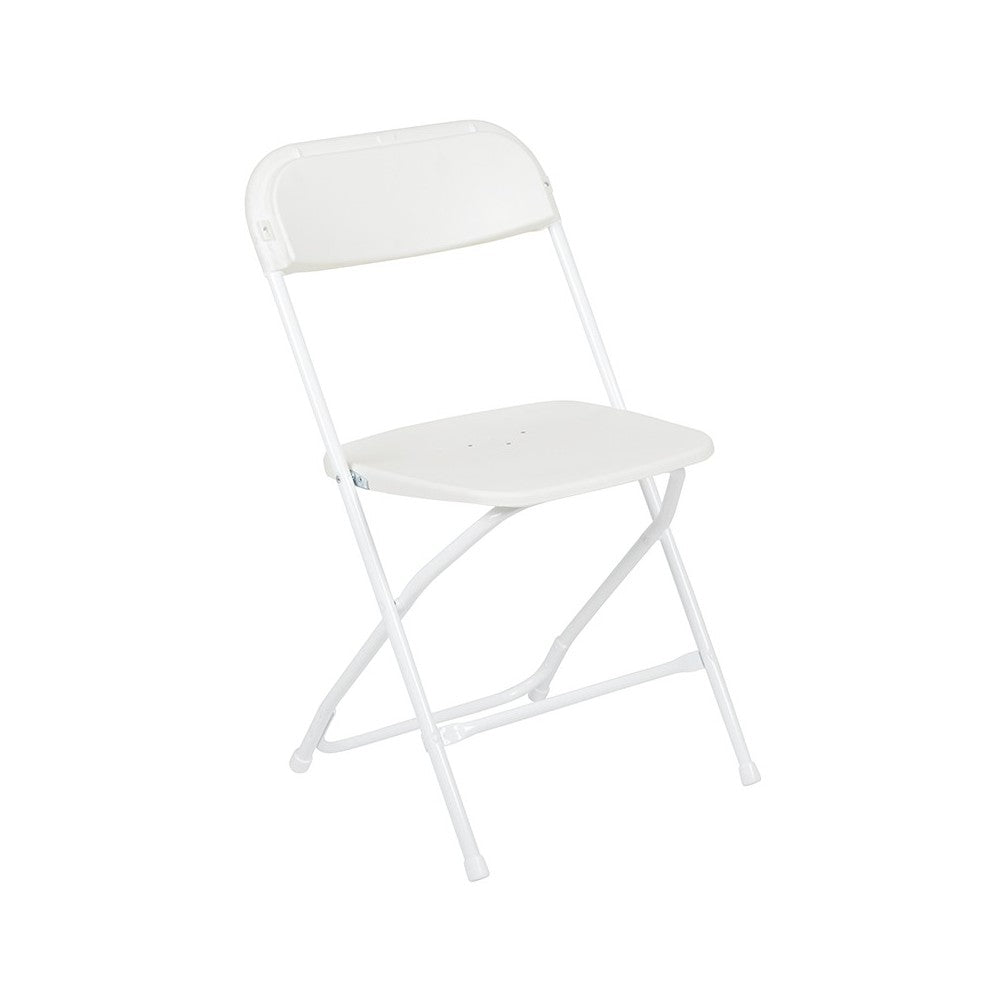 650 lb. Capacity Premium White Plastic Folding Chair