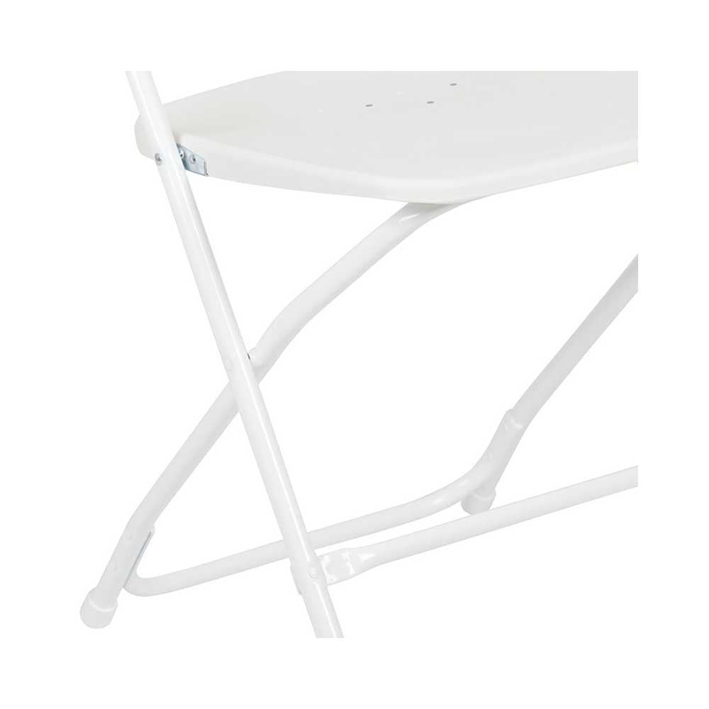 650 lb. Capacity Premium White Plastic Folding Chair