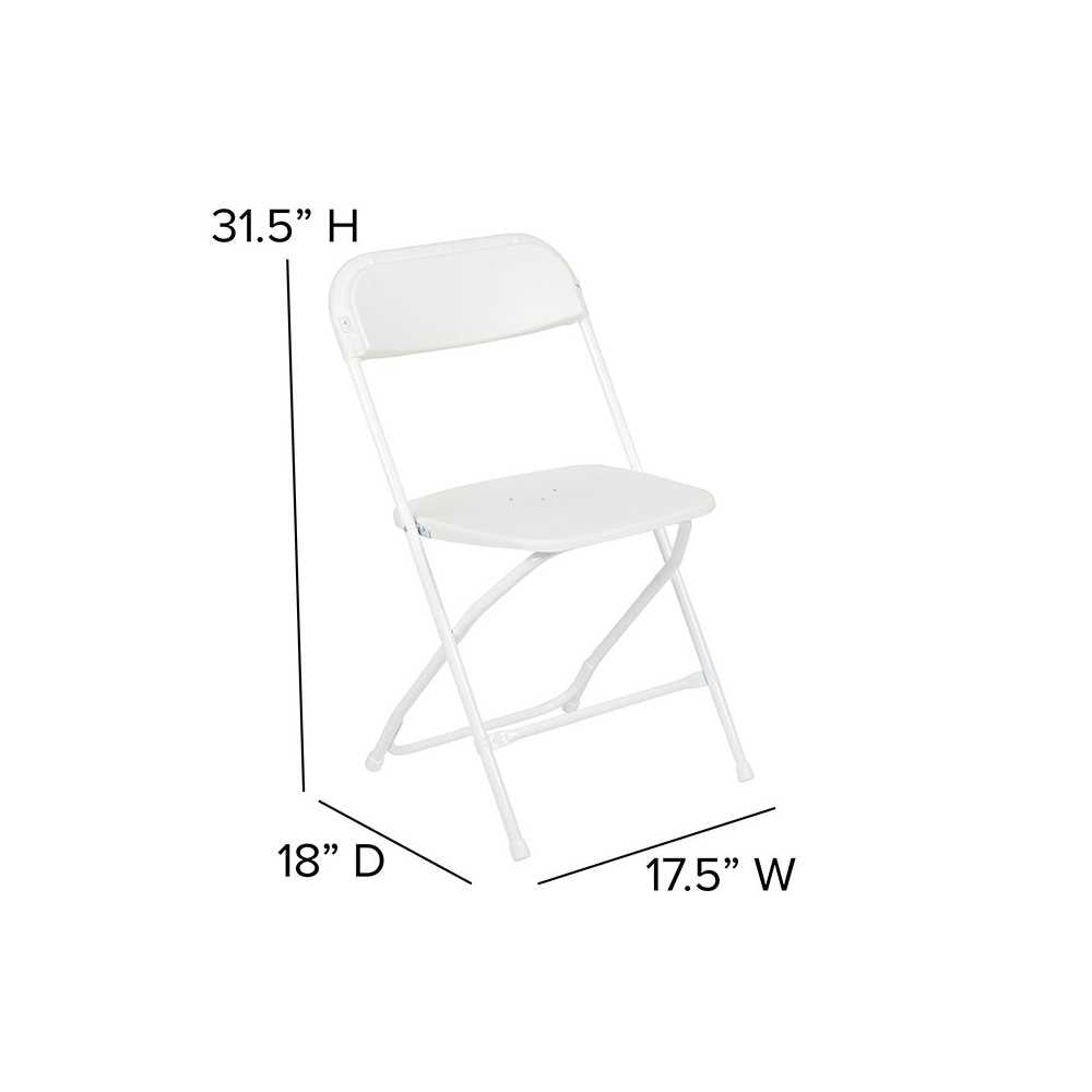 650 lb. Capacity Premium White Plastic Folding Chair
