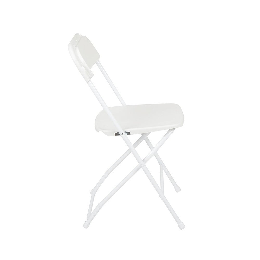 650 lb. Capacity Premium White Plastic Folding Chair