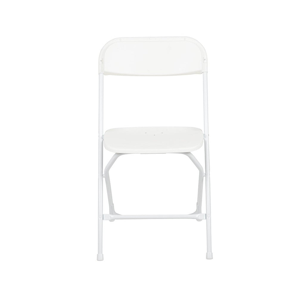 650 lb. Capacity Premium White Plastic Folding Chair
