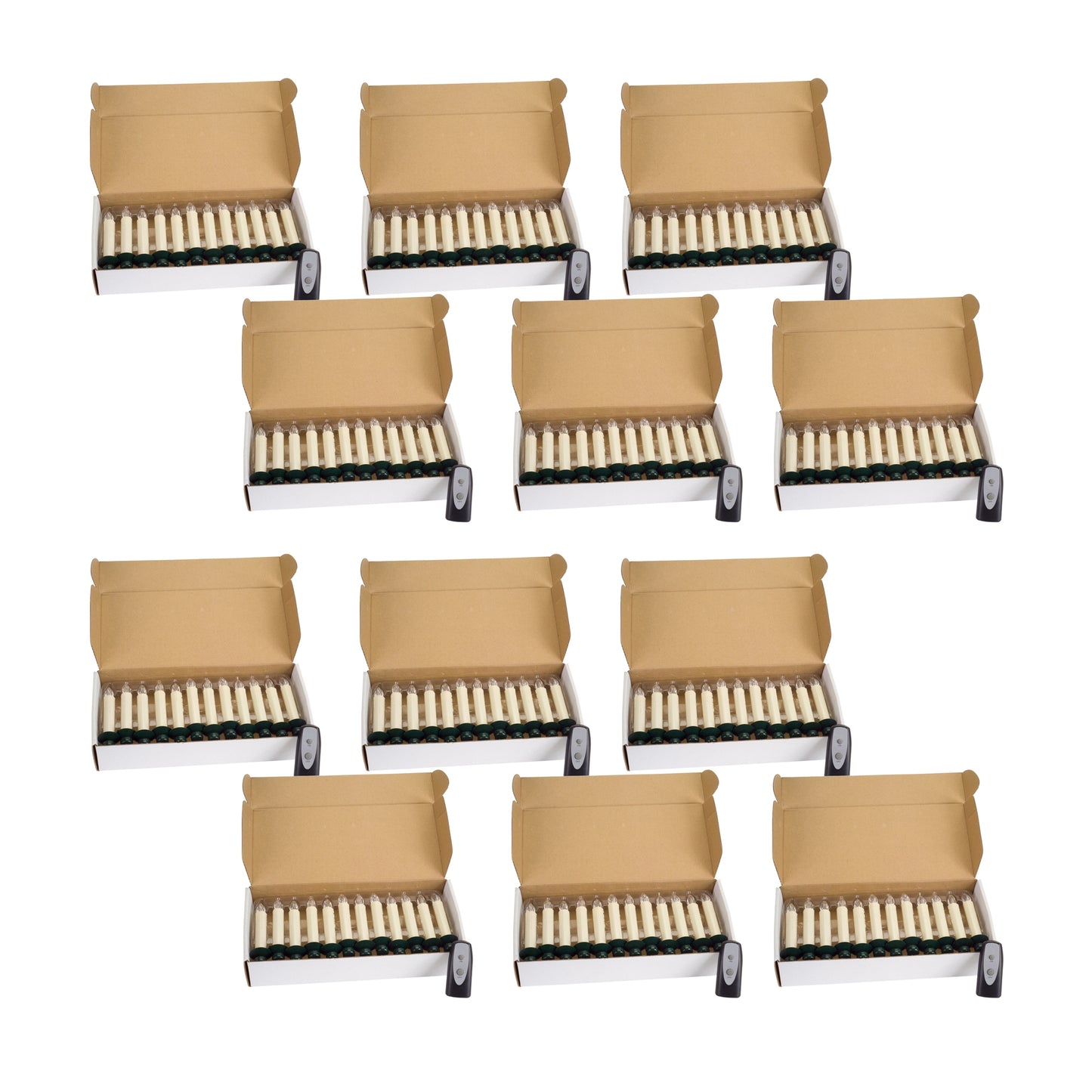 Tree Taper Candle (Set Of 12) W/Remote 5.5"H Plastic