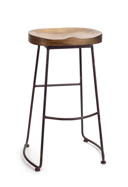 Wood Stool 30.5"H Wood/Metal