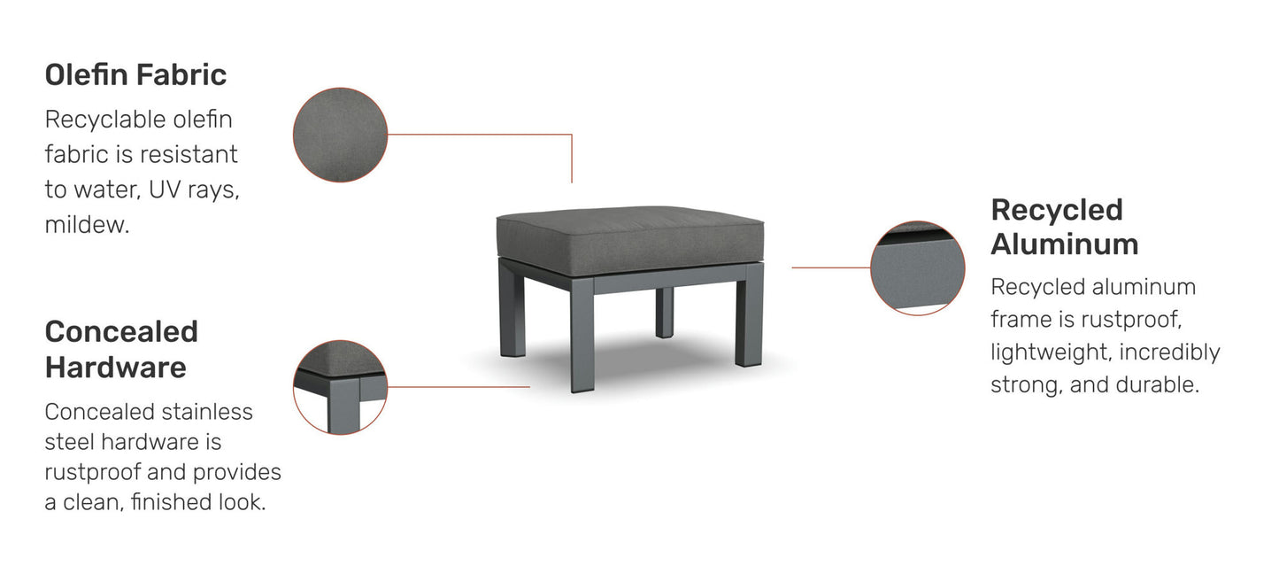 Grayton Ottoman in Gray by homestyles