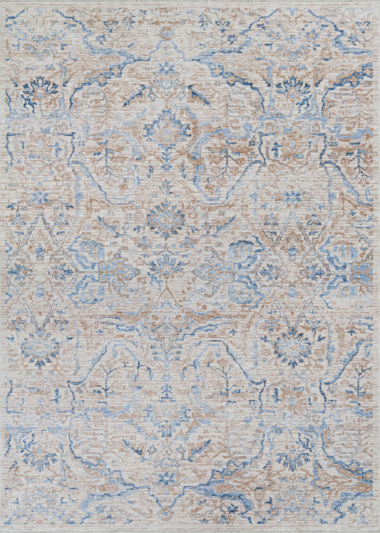 Couristan Couture Ballerine Burnished Gold-Denim Runner Rug 2'7"x12'