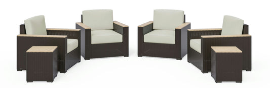 Palm Springs Outdoor Side Table Pair and Four Arm Chairs by homestyles