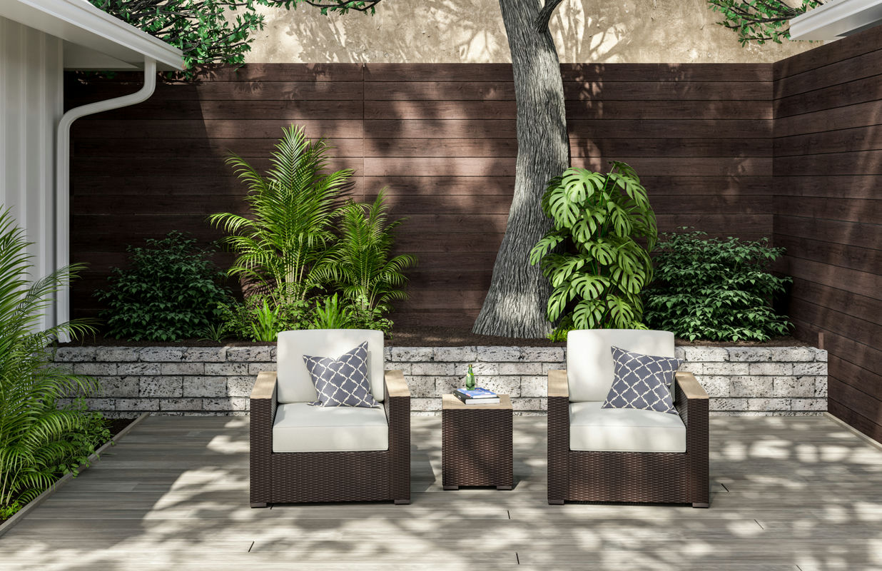 Palm Springs Outdoor Side Table and Arm Chair Pair by homestyles