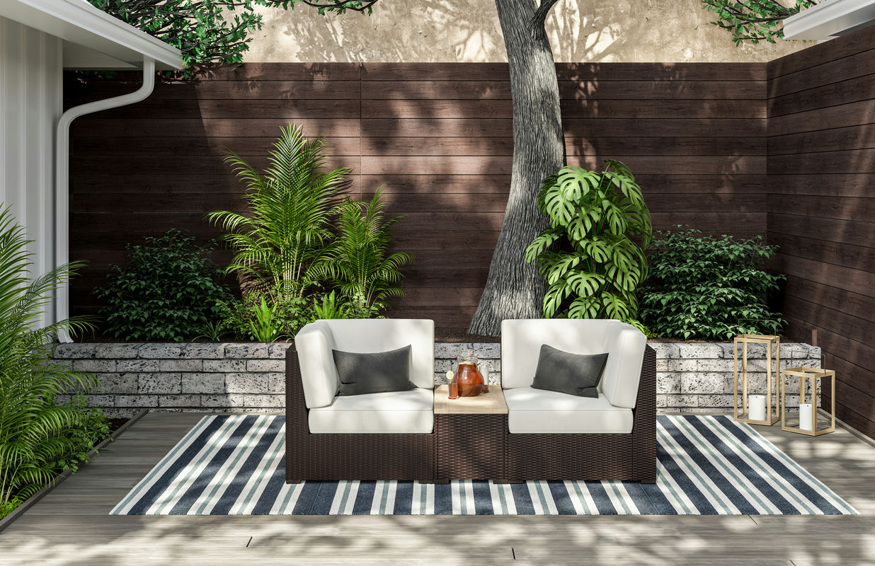 Palm Springs Outdoor Chair Pair and Storage Table by homestyles