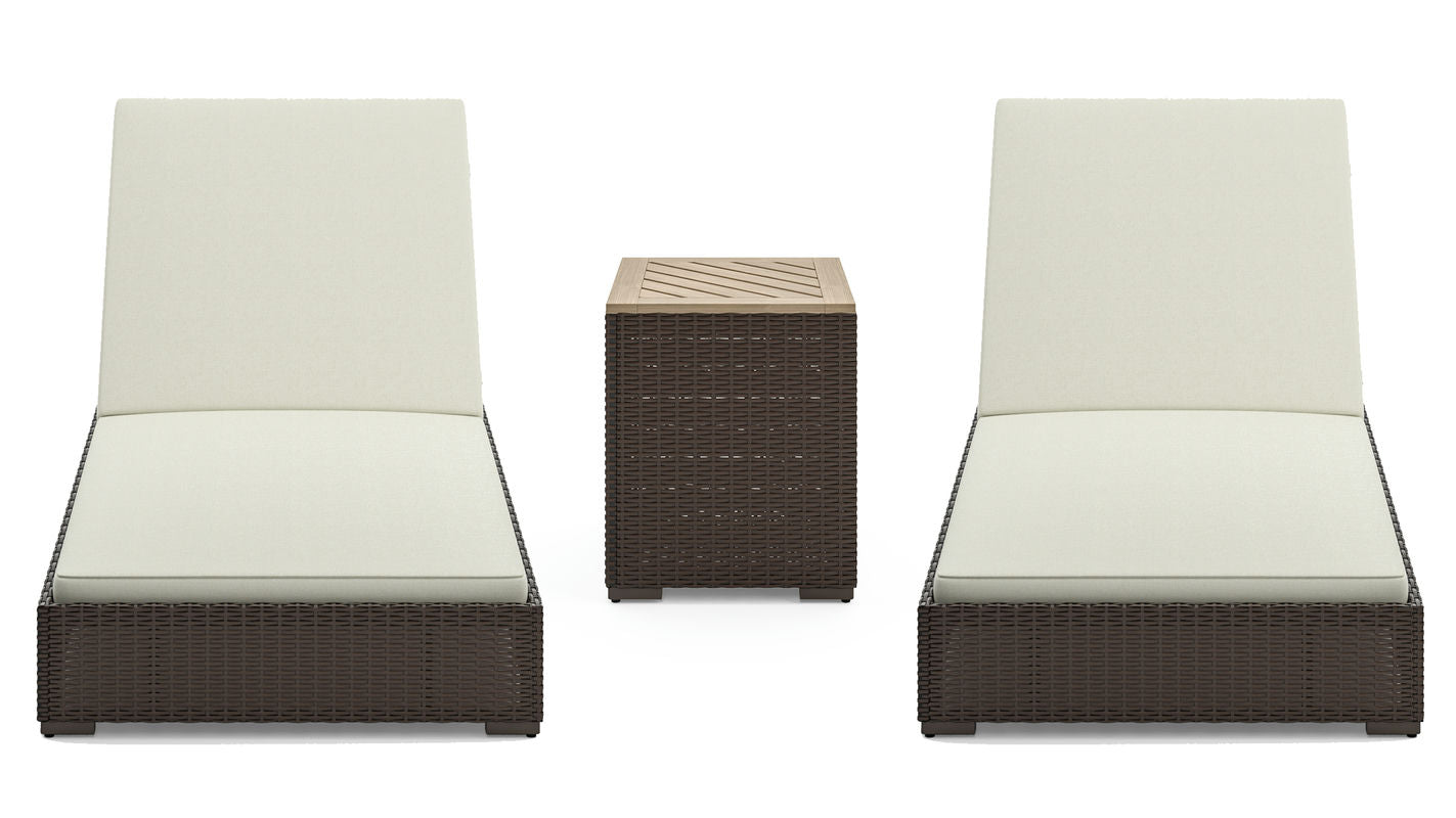 Palm Springs Outdoor Chaise Lounge Pair and Side Table by homestyles