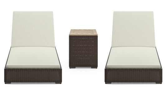 Palm Springs Outdoor Chaise Lounge Pair and Side Table by homestyles