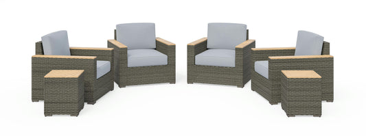 Boca Raton Outdoor Side Table Pair and Four Arm Chairs by homestyles