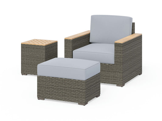 Boca Raton Outdoor Arm Chair, Ottoman and Side Table by homestyles