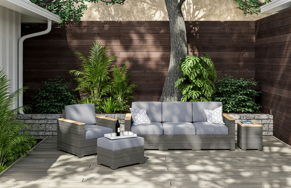 Boca Raton Outdoor Sofa, Arm Chair, Ottoman and Side Table by homestyles