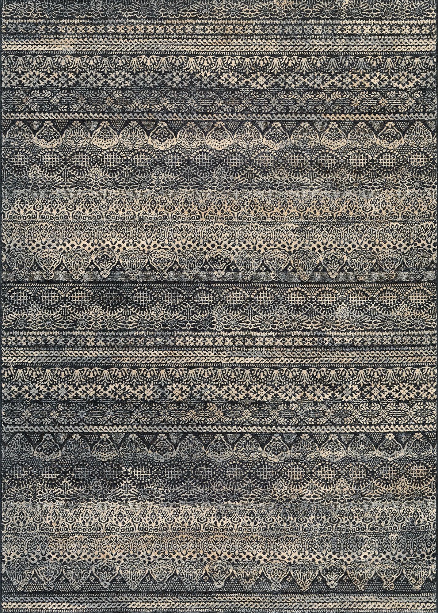 Couristan Easton Capella Black-Grey Rug 7'10" x 11'2"