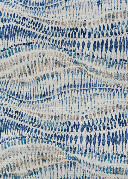 Couristan Easton Charles Bone-Blue-Multi Rug 5'3" x 7'6"