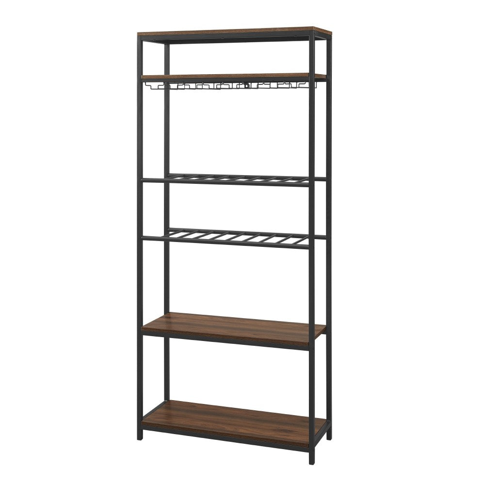 69" Wine Bottle and Stemware Storage Shelf - Dark Walnut