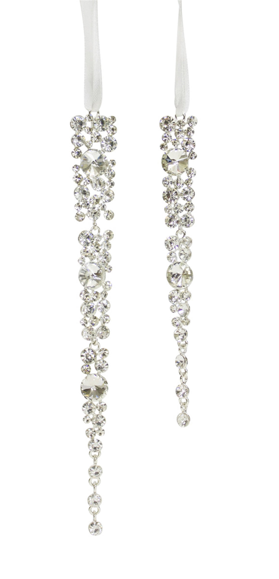 Jewel Icicle Ornaments (Set Of 12) 8", 9.75"H Metal