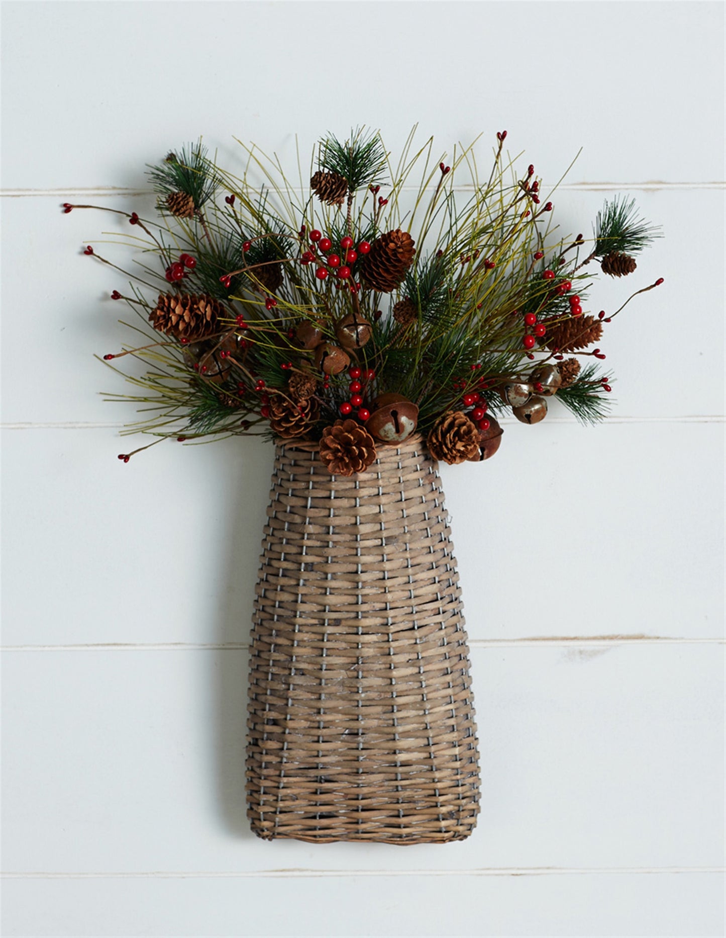 Wall Basket (Set Of 6) 7"H Willow