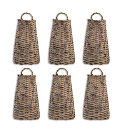 Wall Basket (Set Of 6) 14"H Willow