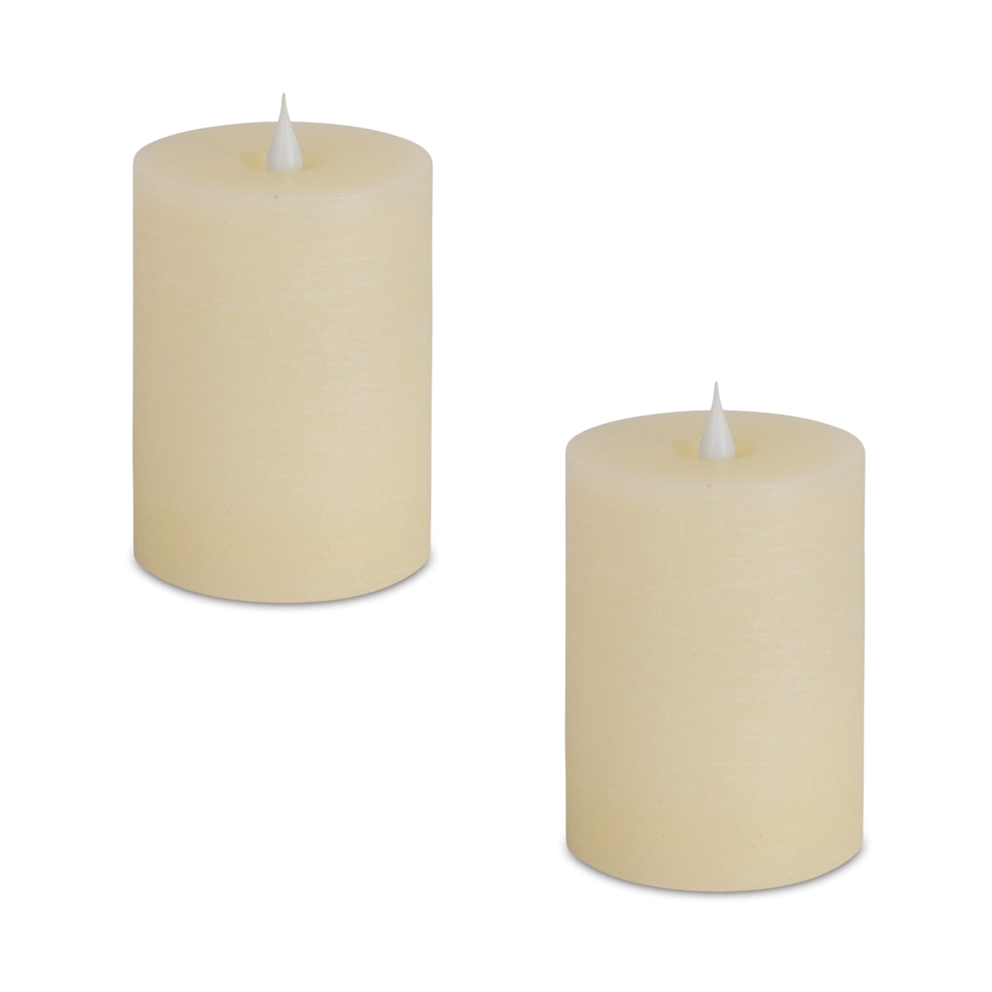 Simplux Led Designer Candle (Set Of 2) W/Remote 3.5"X5"H Wax/Plastic, Beige