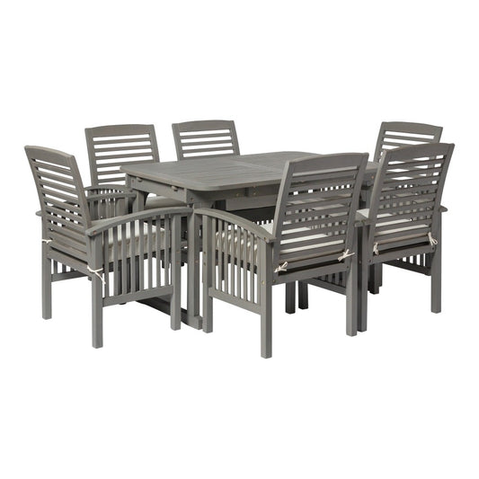7-Piece Classic Outdoor Patio Dining Set - Gray Wash