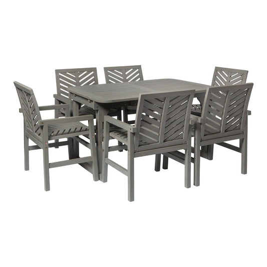 7-Piece Extendable Outdoor Patio Dining Set - Gray Wash