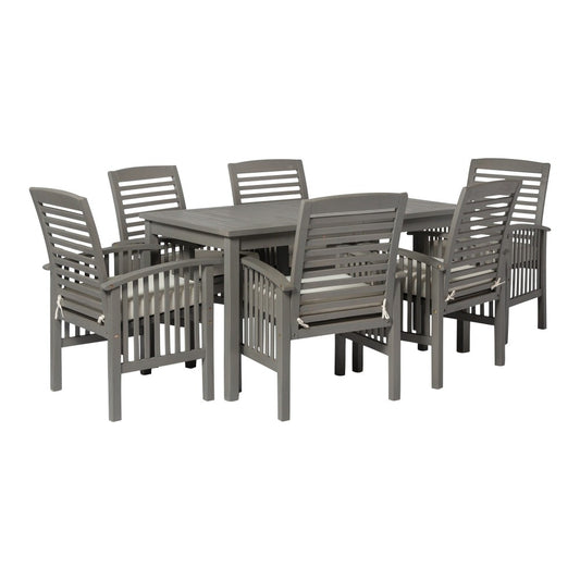 7-Piece Modern Outdoor Patio Dining Set - Gray Wash