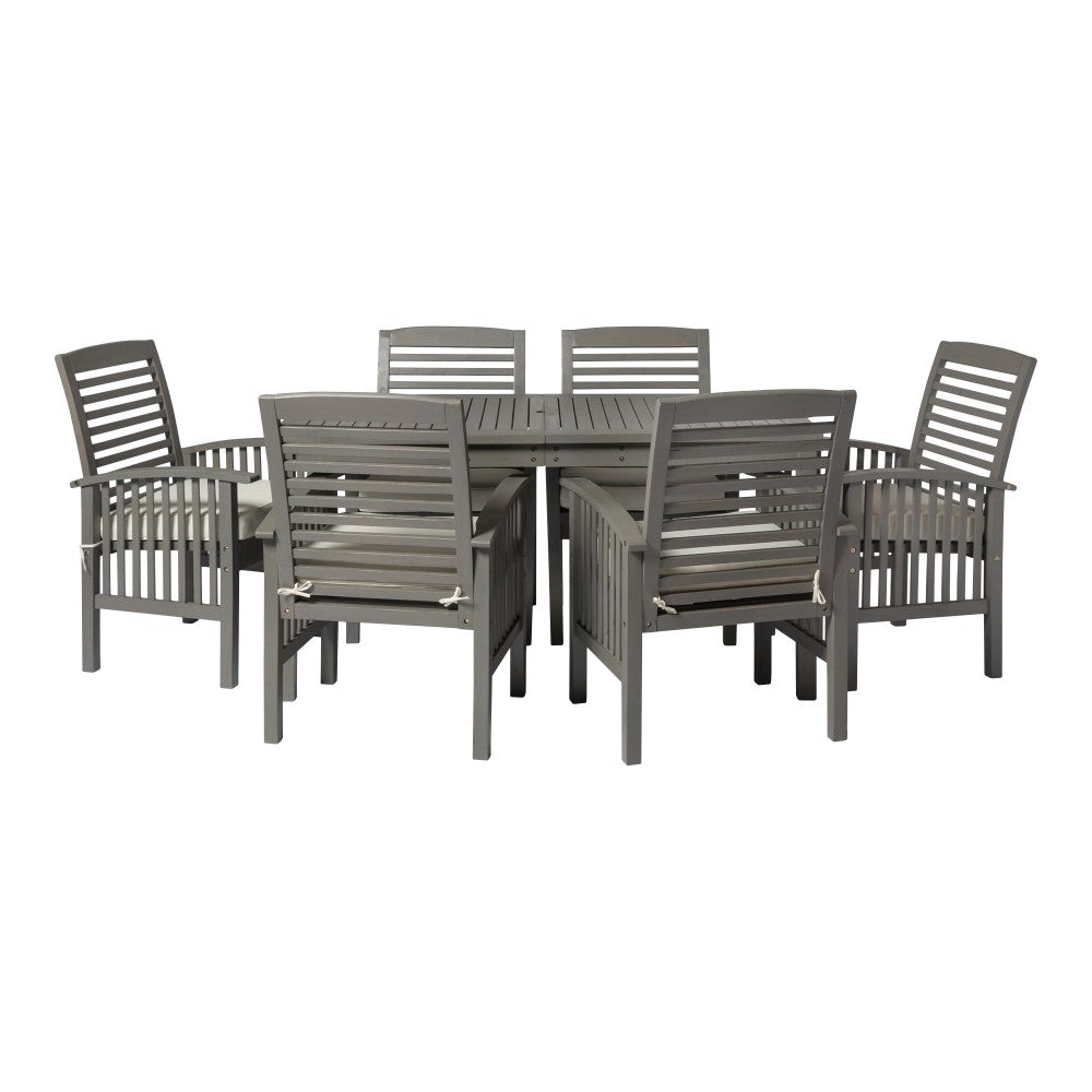 7-Piece Modern Outdoor Patio Dining Set - Gray Wash