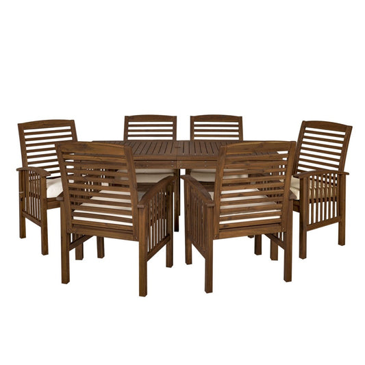 7-Piece Modern Patio Dining Set - Dark Brown