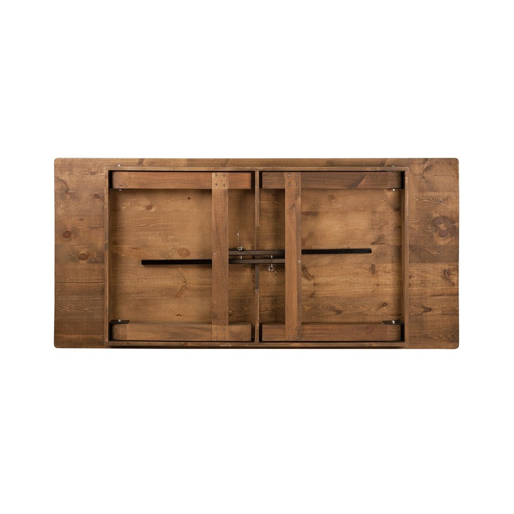 7' x 40" Rectangular Antique Rustic Solid Pine Folding Farm Table