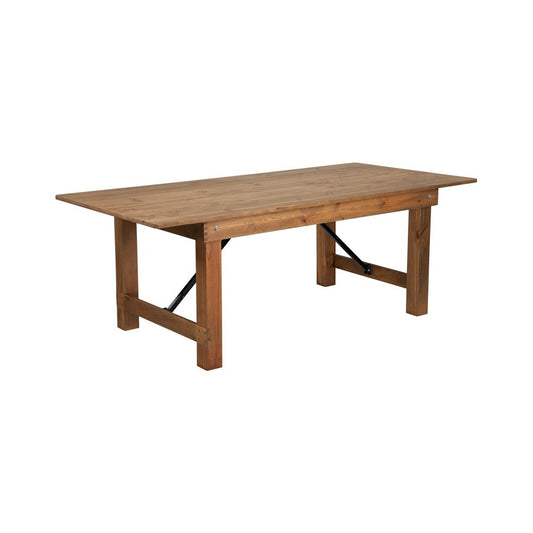 7' x 40" Rectangular Antique Rustic Solid Pine Folding Farm Table