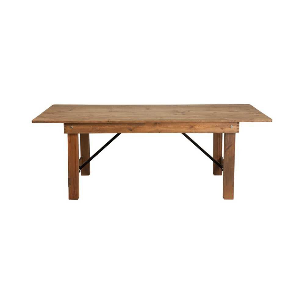 7' x 40" Rectangular Antique Rustic Solid Pine Folding Farm Table