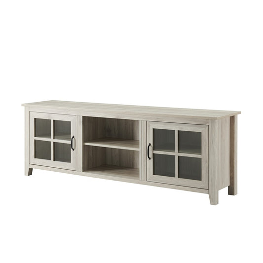 70" Glass Door TV Console - Birch