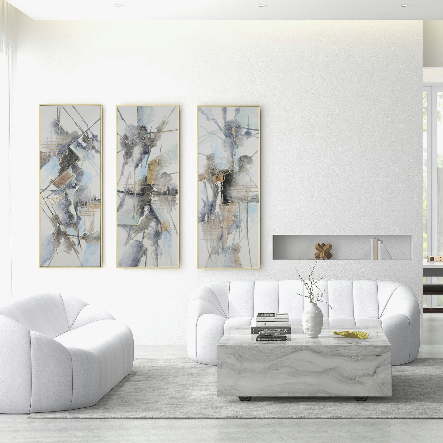 62x22 S/3 Abstract Canvas, Multi