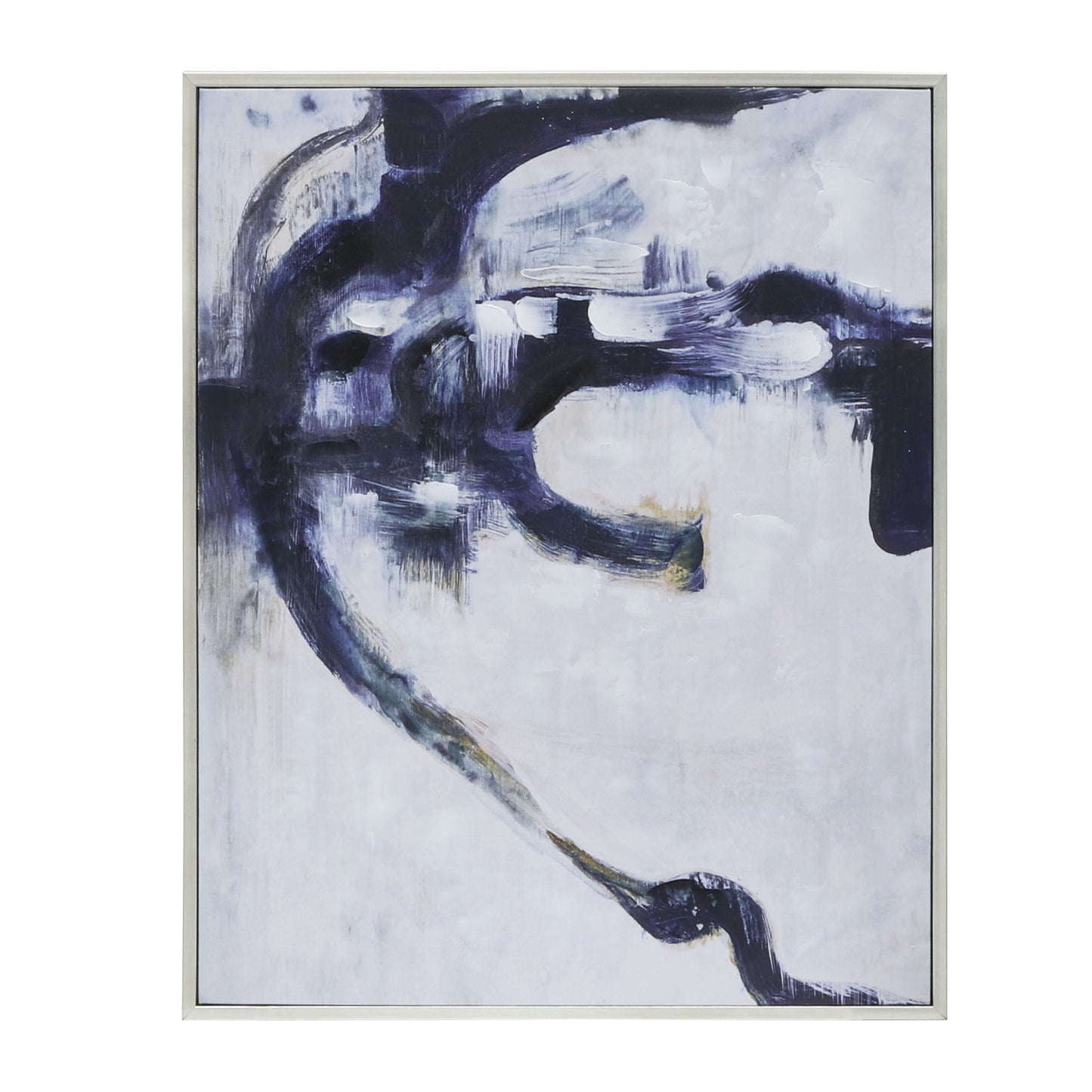 32x40 Handpainted Abstract Canvas, Blue/gray