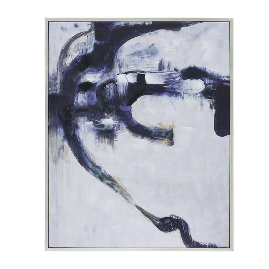 32x40 Handpainted Abstract Canvas, Blue/gray