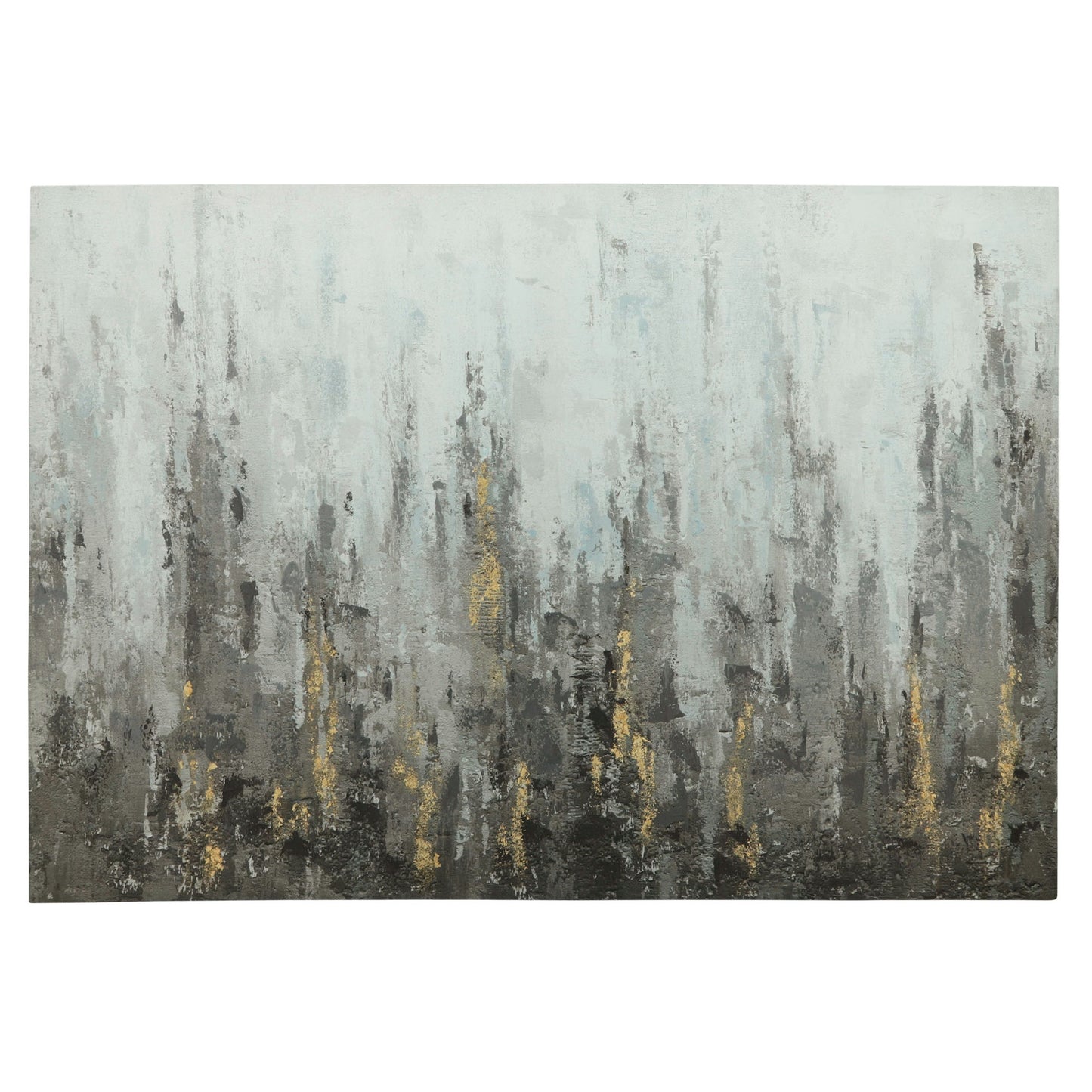 60x40 Abstract Hand Embelished Canvas Print, Gray