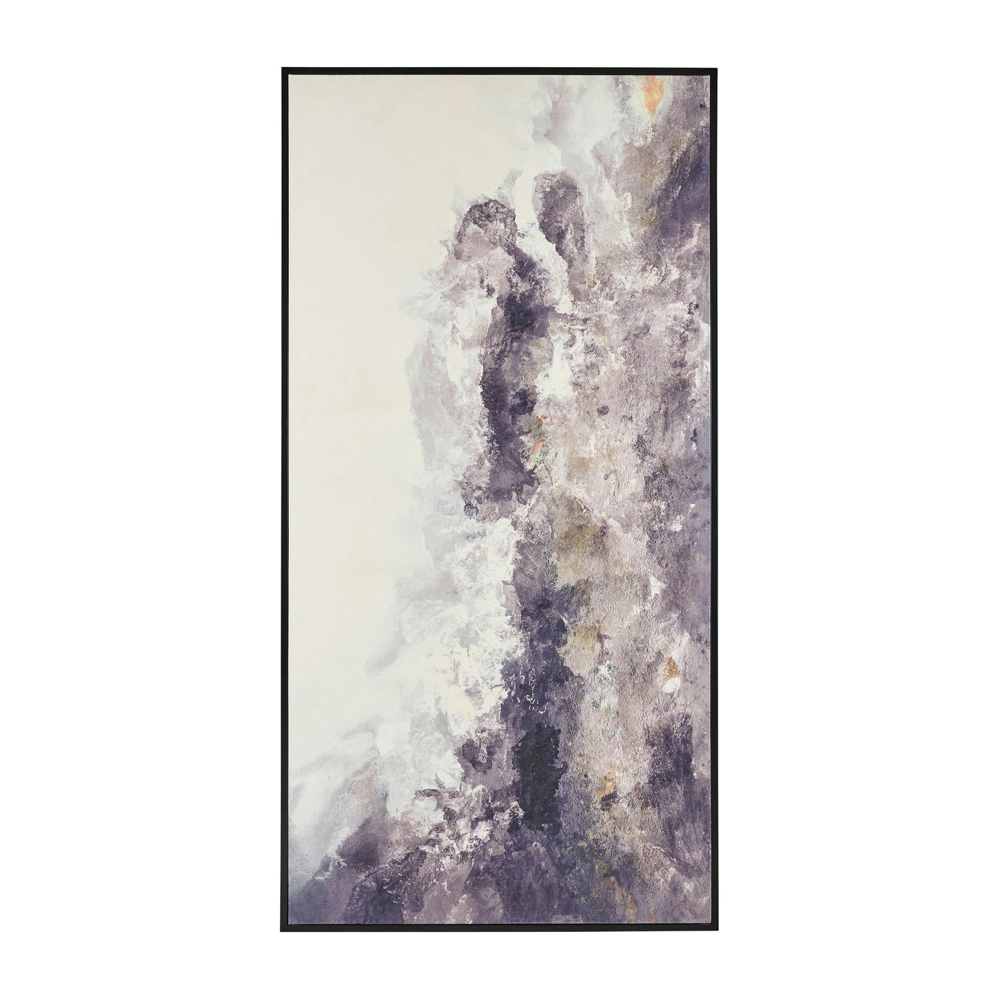 36x72 Handpainted Abstract Canvas, Gray