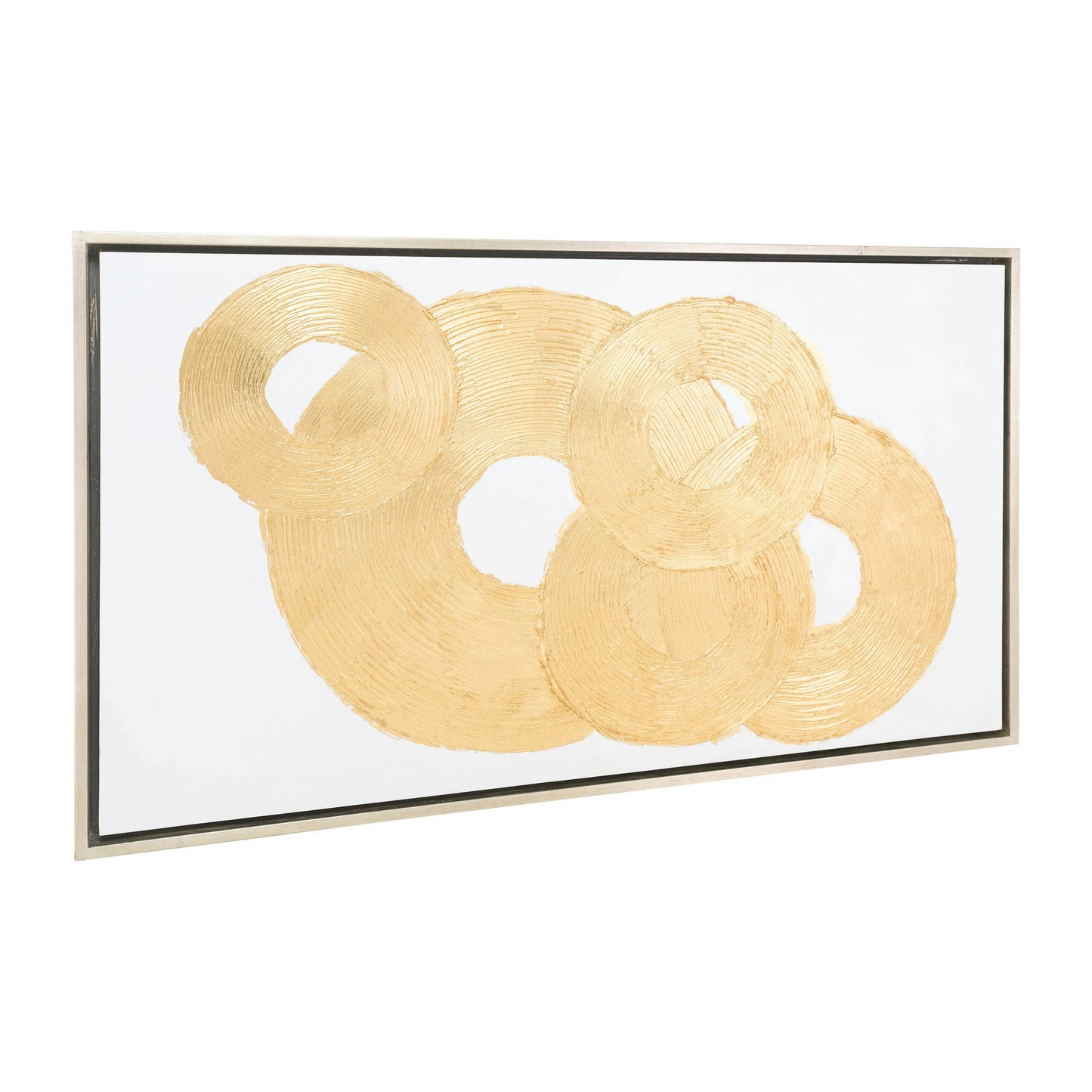 59x35, Hand Painted Gold Leaf Circle Sequence