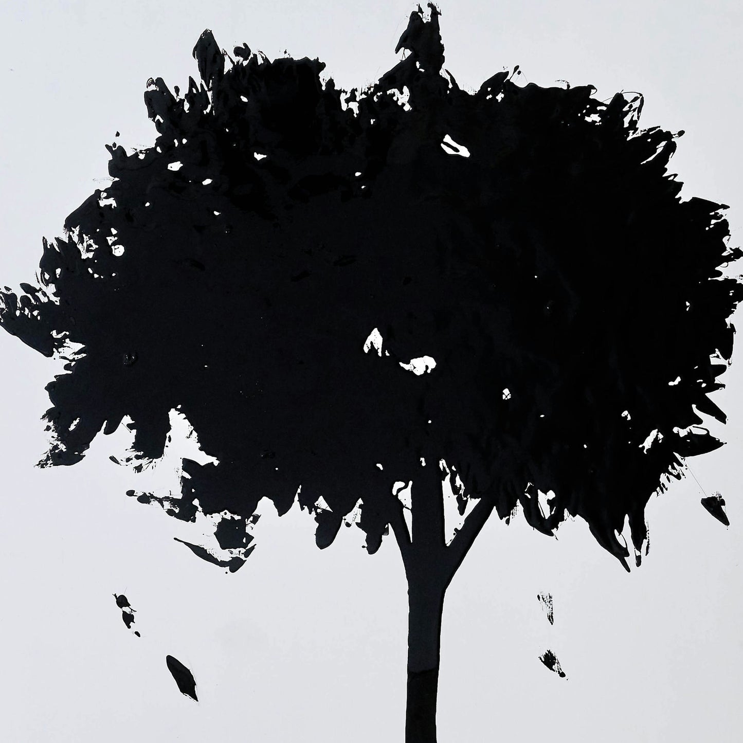 32x47, Hand Painted Autumn Wind Tree, Blk
