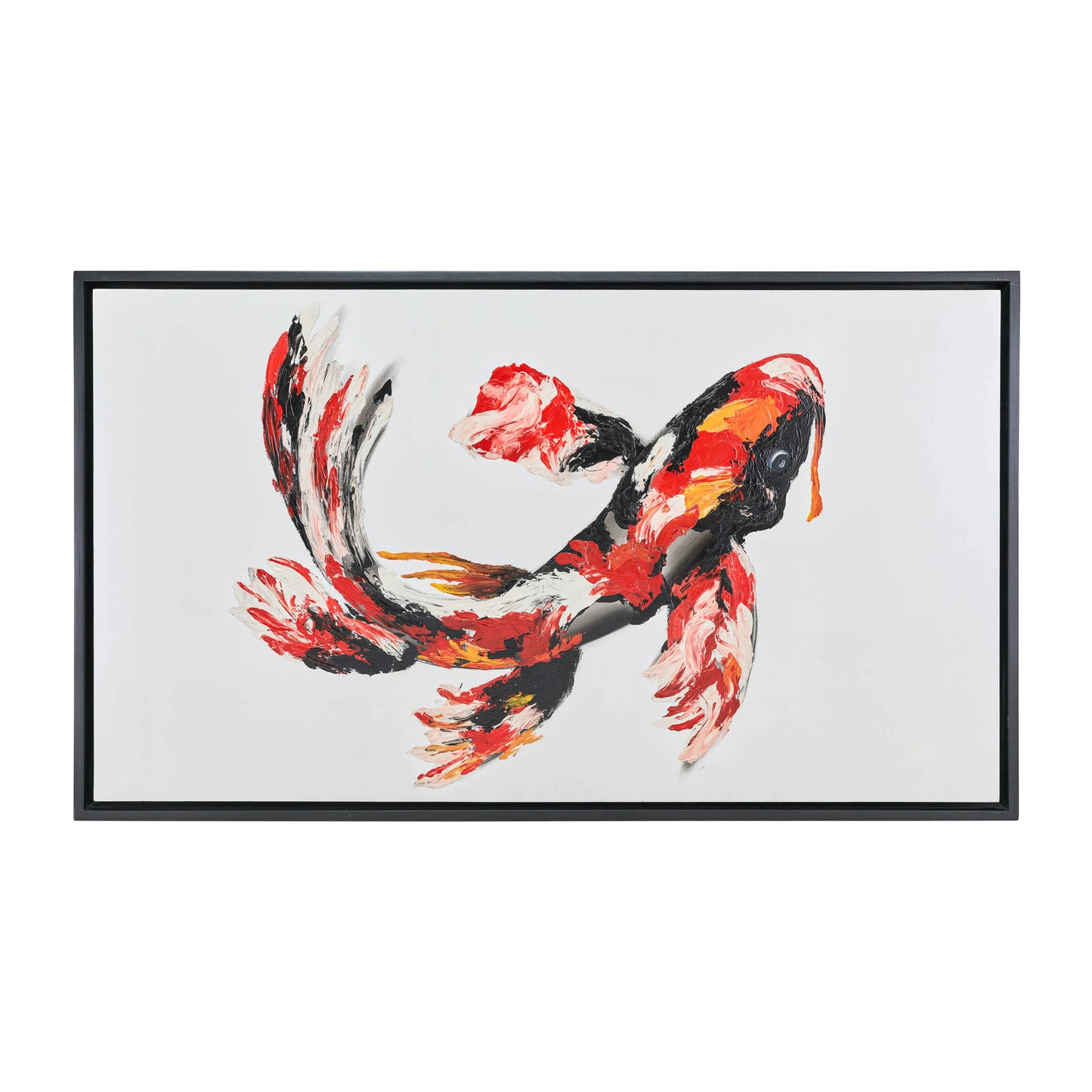 59x35, Hand Painted Koi Fish, Red/blk