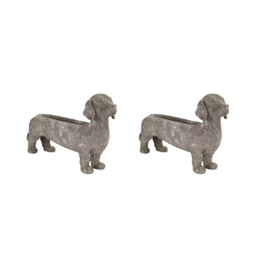 Dachshund Planter (Set Of 2) 10.5"H Resin